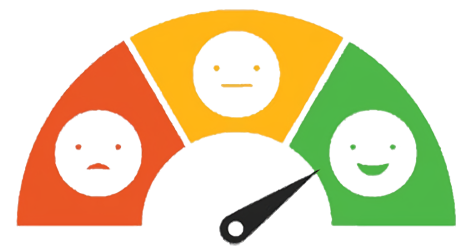 Illustration of a customer satisfaction scale