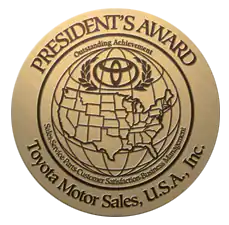 Presidents Award at Koch Route 2 Toyota in Lancaster MA